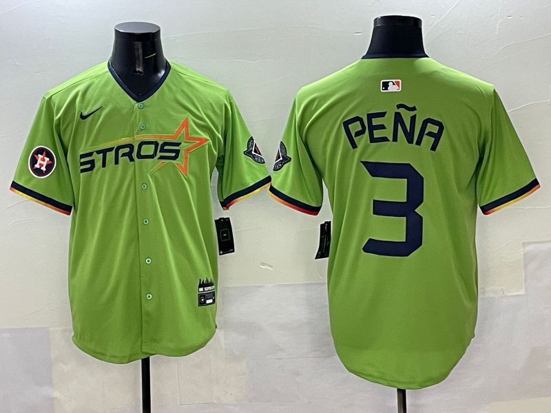 Men Houston Astros #3 Pena Green three generations Joint Name 2025 Nike MLB Jersey style 10->chicago cubs->MLB Jersey